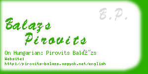 balazs pirovits business card